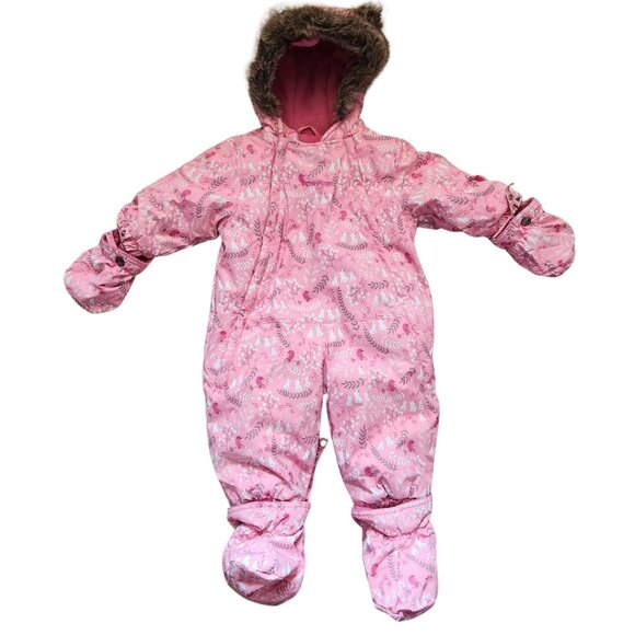 Carter's Pink Snowsuit with Mittens - Picture 1 of 9